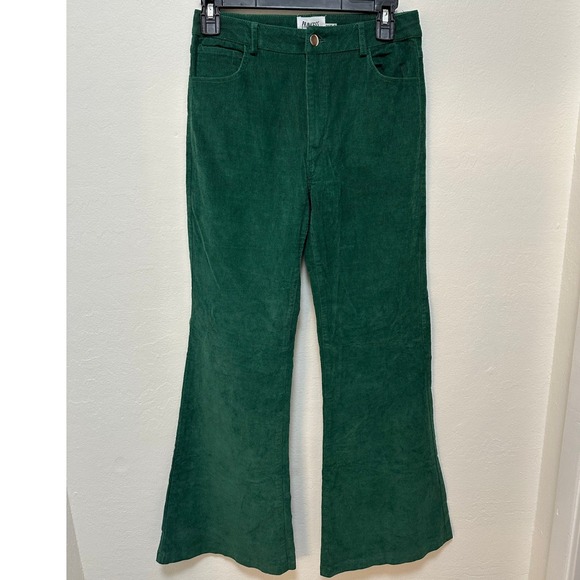 Princess Polly Green Corduroy Flare Pants Women's Size US 4 Retro Style - Picture 2 of 9